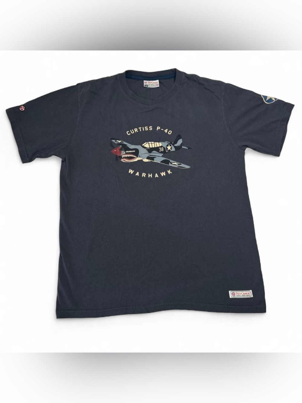 Red Canoe Curtiss P-40 Warhawk T Shirt Mens Large Made Canada Aviation WWII